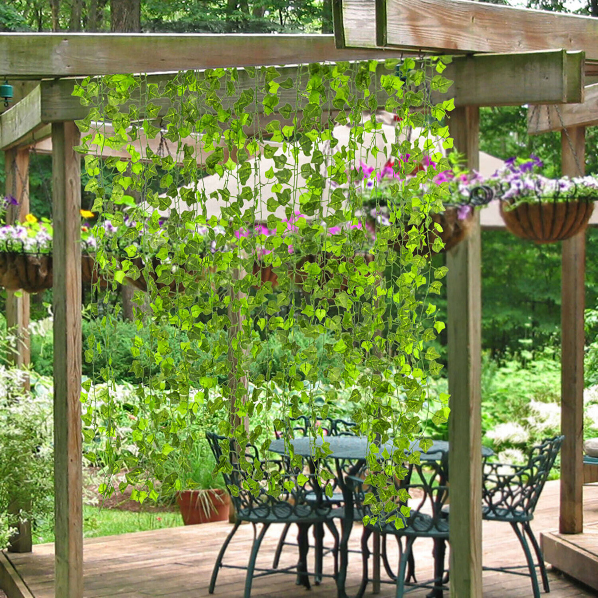 SZTUCZNY BLUSZCZ ROŚLINA WISZĄCA NA ŚCIANĘ BALKON SZTUCZNE LIŚCIE 25M 12SZT