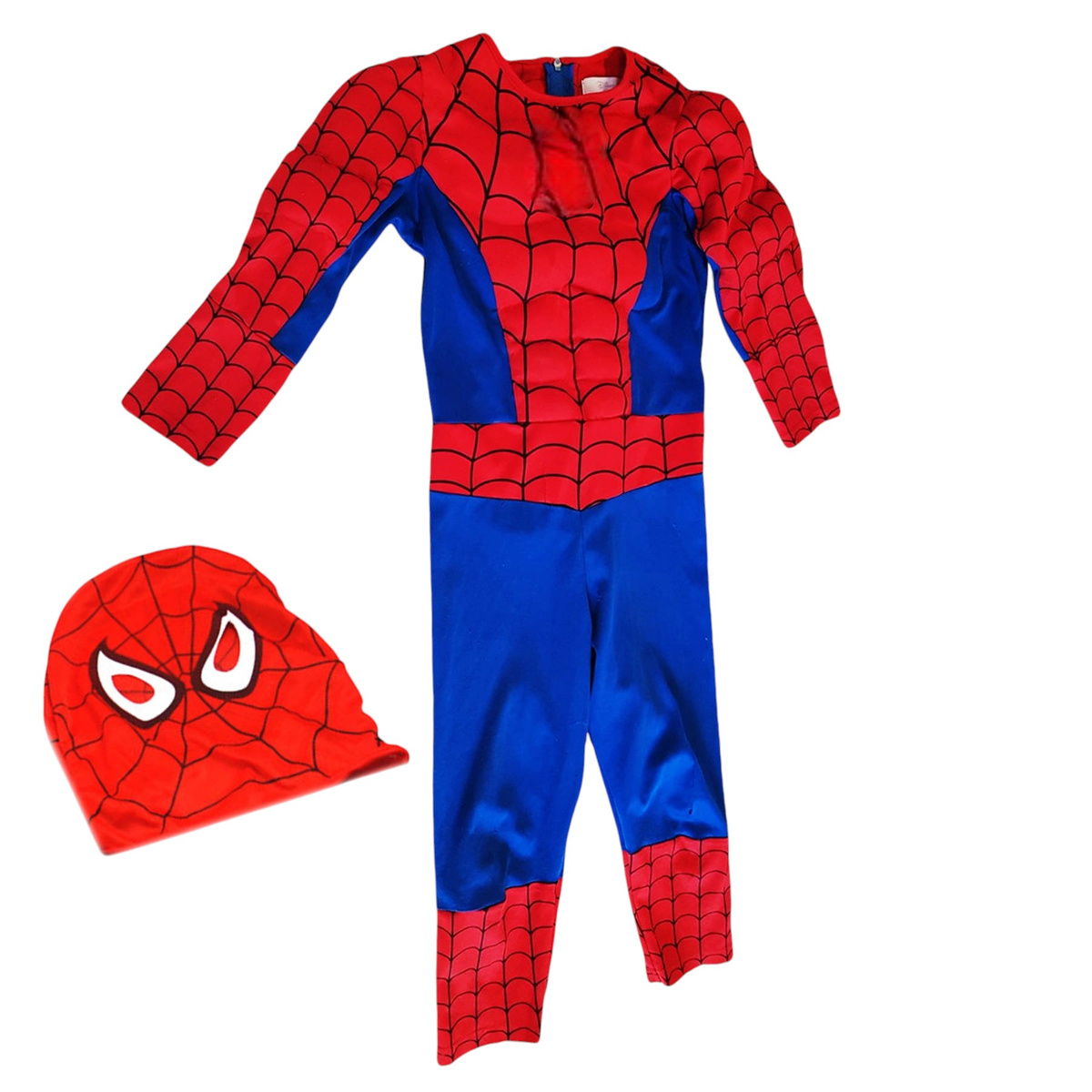 STRÓJ SPIDERMAN GRUBY Z MIĘŚNIAMI MASKA KOSTIUM PRZEBRANIE CHŁOPCA 122-128