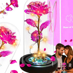 WIECZNA RÓŻA W SZKLE ŚWIECĄCA ŚWIECI LED FLOWERBOX BUKIET KWIATY NA PREZENT