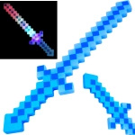 DUŻY MIECZ ŚWIETLNY MINECRAFT ŚWIECĄCY Z GRY EFEKTY DŹWIĘKOWE PIXEL 61 CM