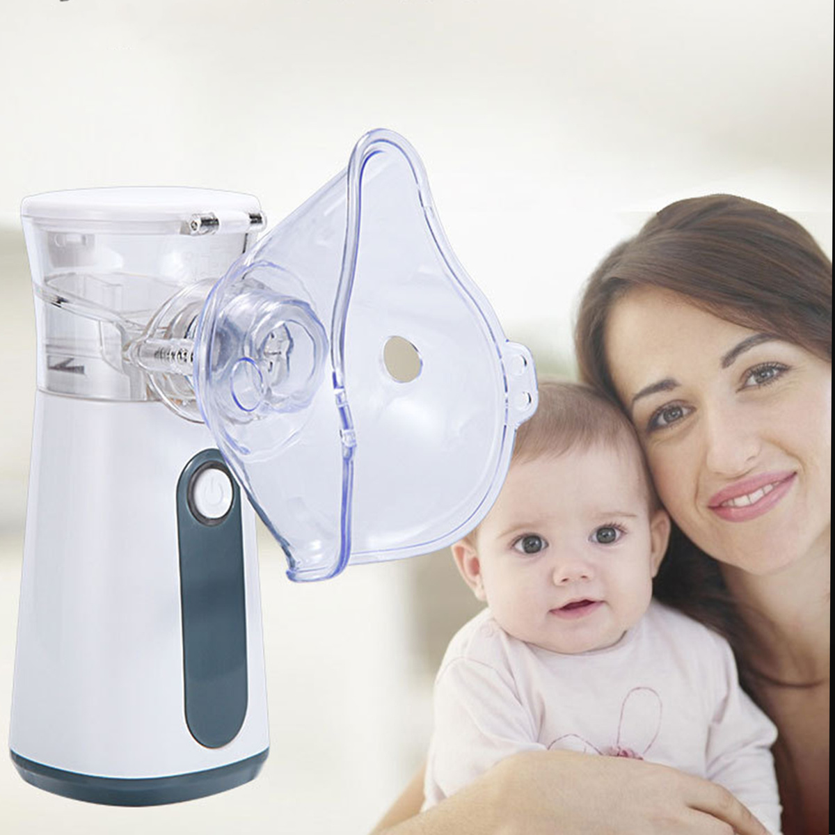 INHALATOR NEBULIZATOR 2 MASKI DLA DZIECI I DOROSŁYCH PRZENOŚNY CICHY USB