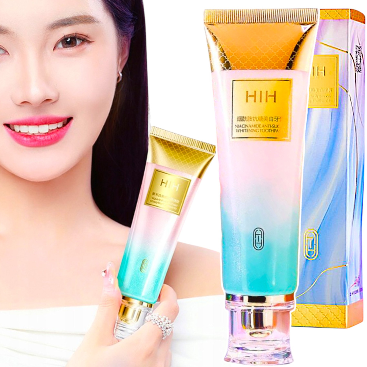 HIH NIKOTYNAMIDOWA PASTA DO ZĘBÓW Z NIACYNIDEM 100g SMAK BRZOSKWINIA 