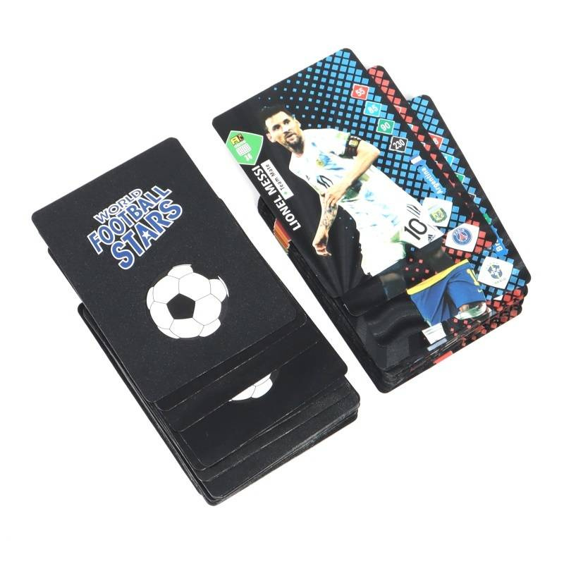 CZARNE KARTY PIŁKARSKIE Z PIŁKARZAMI ZESTAW 10 SZTUK KART EDYCJA SPECJALNA