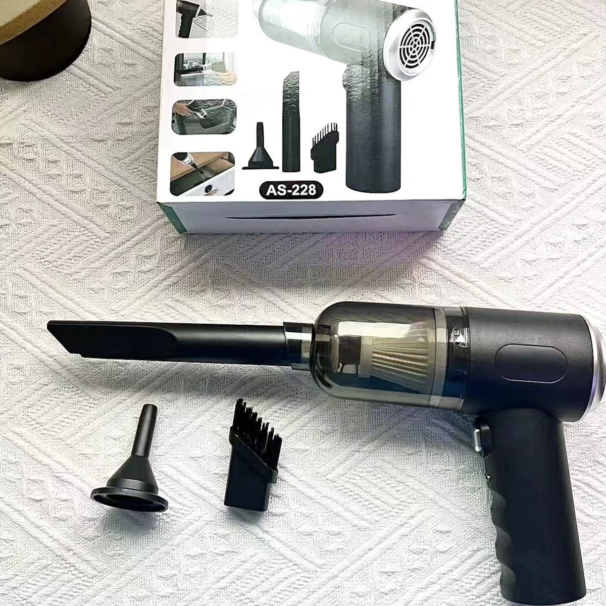 MINI RĘCZNY ODKURZACZ DO DOMU SAMOCHODU BEZPRZEWODOWY DO AUTA  3w1 DMUCHAWA