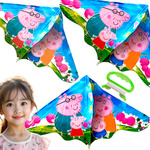 DUŻY LATAWIEC DLA DZIECI ŚWINKA PEPPA XL 117x62cm GEORGE MAMA TATA DO NAUKI