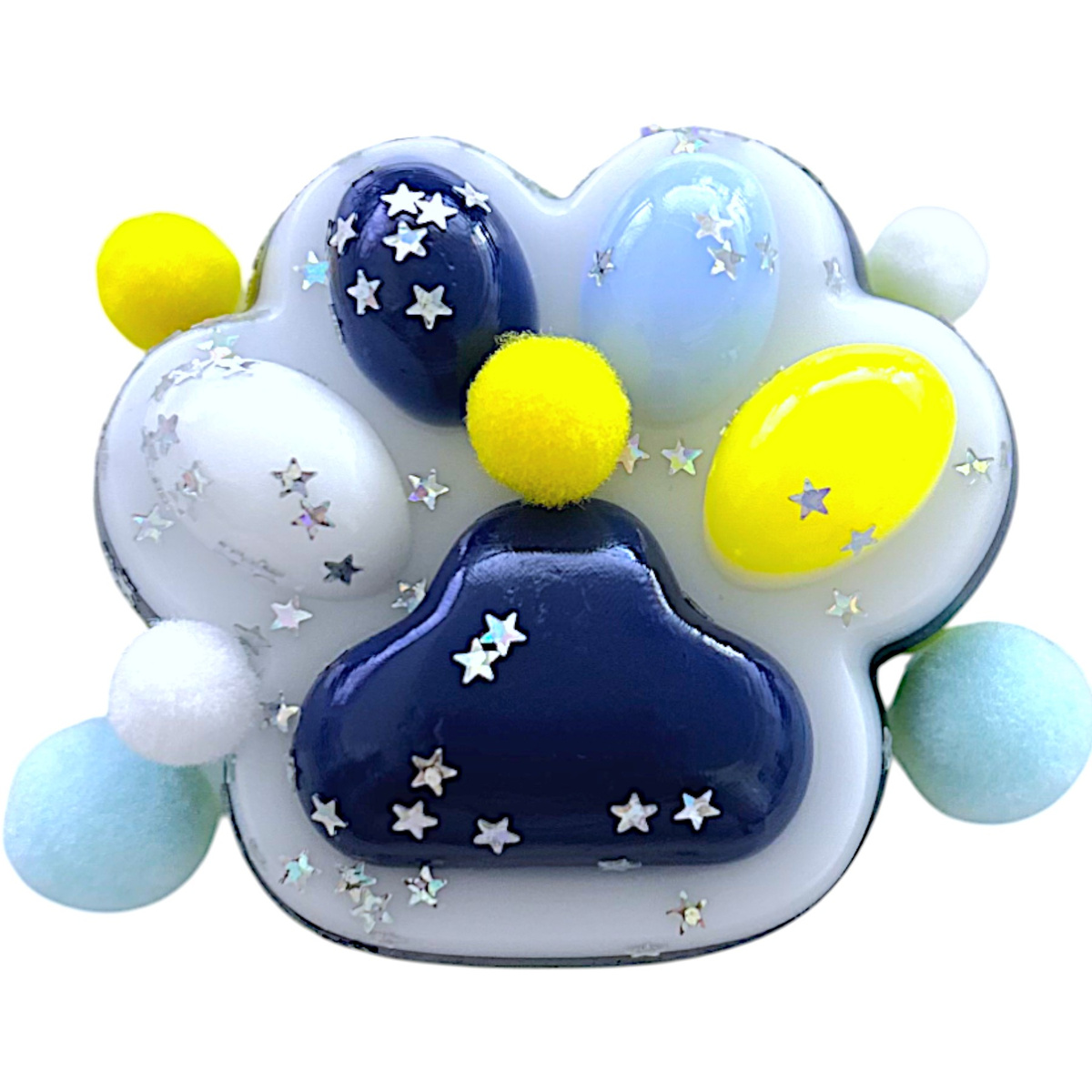 GNIOTEK ANTYSTRESOWY KOCIA ŁAPKA Z POSYPKĄ ZABAWKA SENSORYCZNA ANTYSTRESOWA