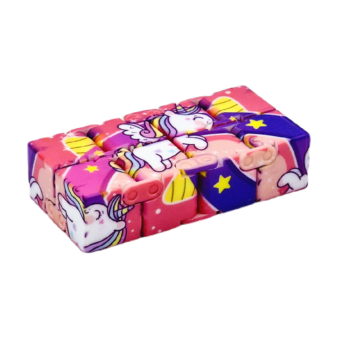 KOSTKA NIESKOŃCZONOŚCI ANTYSTRESOWA JEDNOROŻEC FIDGET UKŁADANKA LOGICZNA