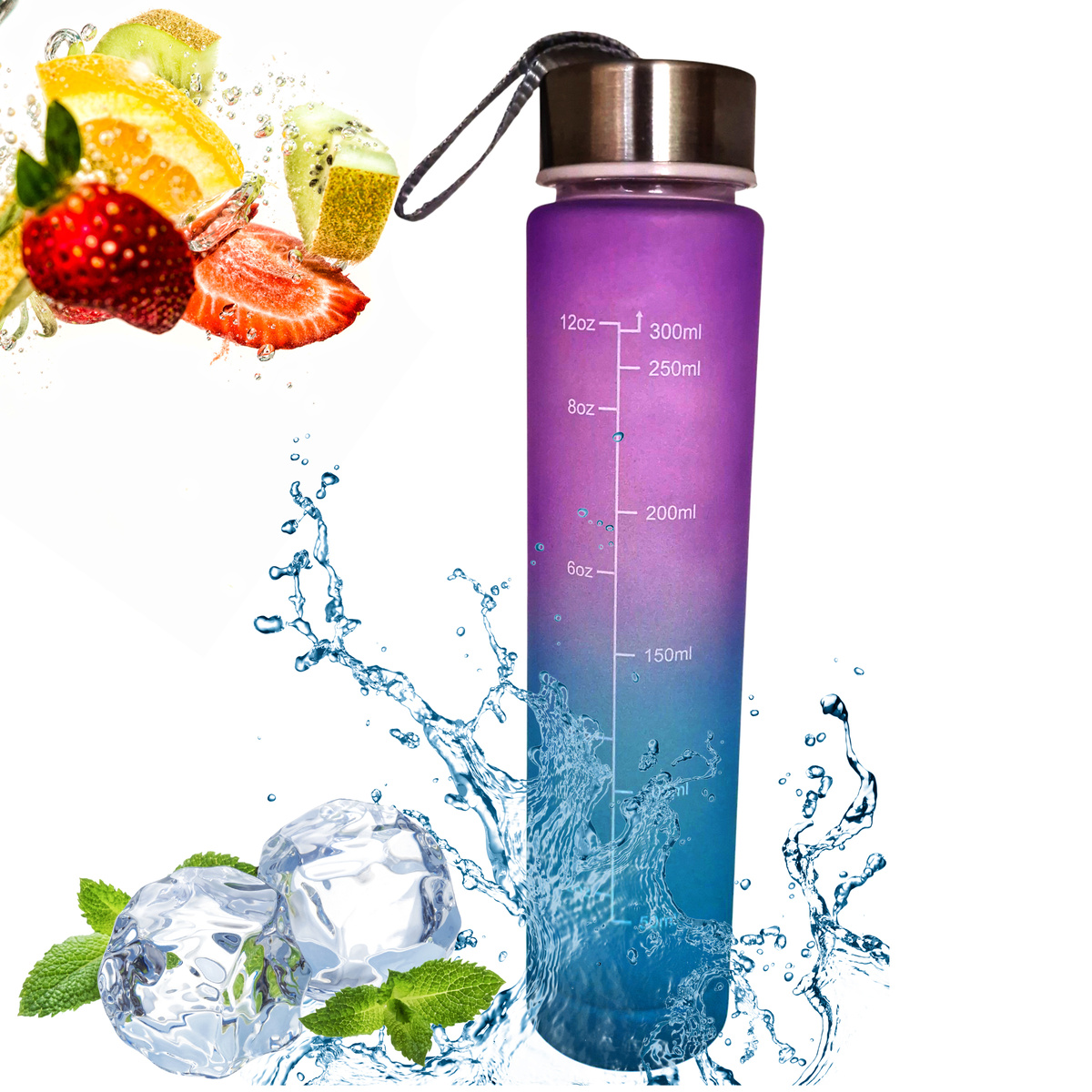 ZESTAW 3 BIDONÓW BUTELKA MOTYWACYJNA DO WODY OZNACZENIE CZASU 2L 09L 03L