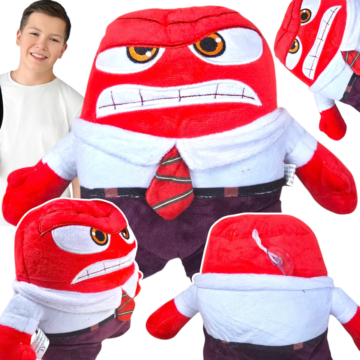 MASKOTKA GNIEW Z BAJKI W GŁOWIE SIĘ NIE MIEŚCI PLUSZOWA PRZYTULANKA DUŻA XL