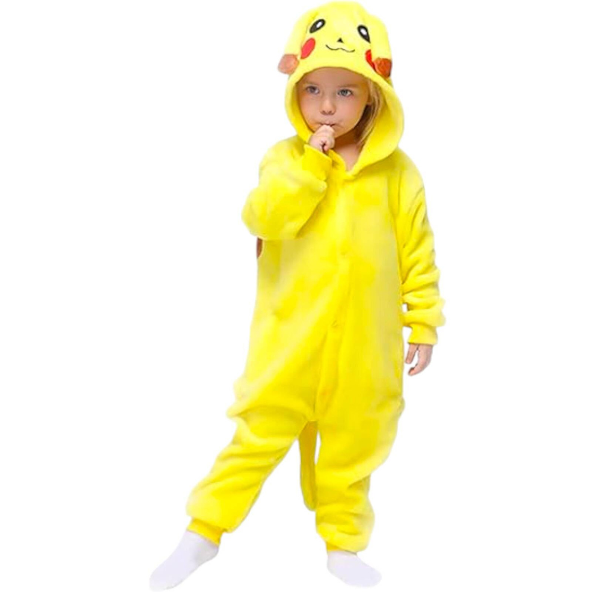 STRÓJ PIKACHU PRZEBRANIE DLA DZIECI POKEMON KOSTIUM PLUSZOWY PIŻAMA r 110CM