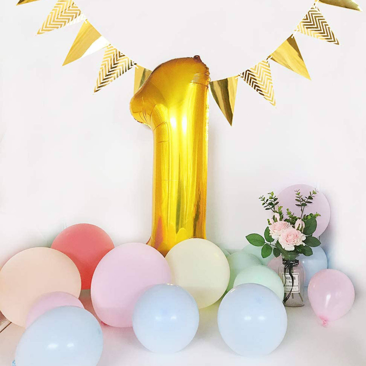 BALON FOLIOWY CYFRA 1 JEDEN ZŁOTY NA URODZINY IMPREZĘ JUBILEUSZ 100cm