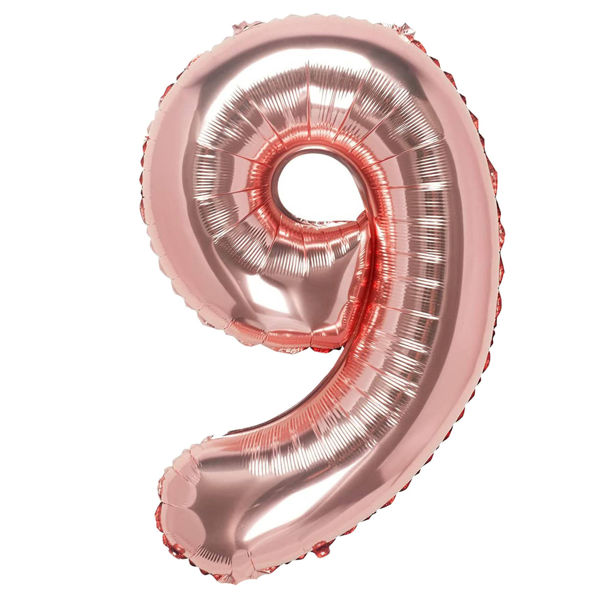BALON FOLIOWY CYFRA 9 RÓŻOWE ZŁOTO NA URODZINY IMPREZĘ JUBILEUSZ 80cm