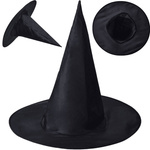 KAPELUSZ WIEDŹMY CZARODZIEJA CZAROWNICY CZARNY STRÓJ NA HALLOWEEN CZARNY