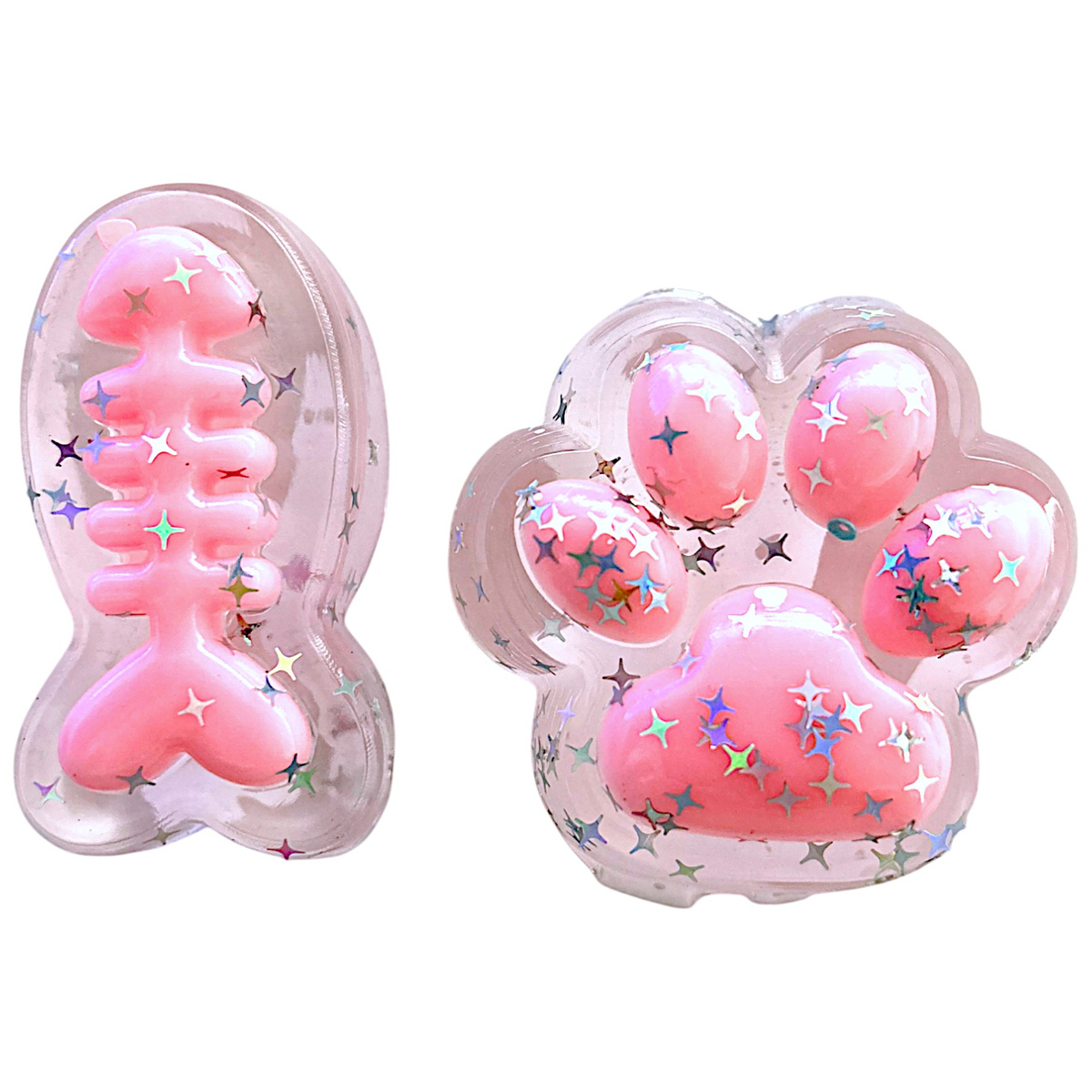 GNIOTEK ANTYSTRESOWY KOCIA ŁAPKA SZKIELET RYBY SQUISHY ŁAPKA RYBKA MOCHI