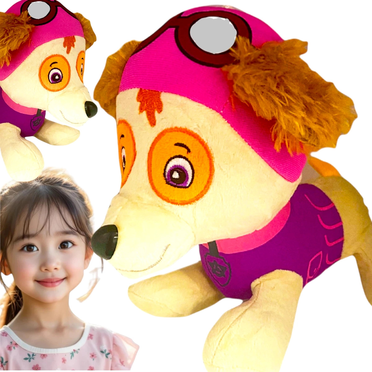 PSI PATROL SKYE DUŻA PLUSZOWA MASKOTKA 24CM PLUSZAK Z BAJKI PRZYTULANKA