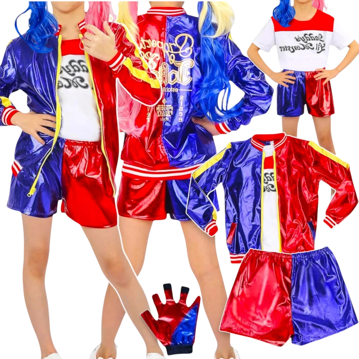 Strój Harley Quinn rozmiar XL (140-150) + Peruka