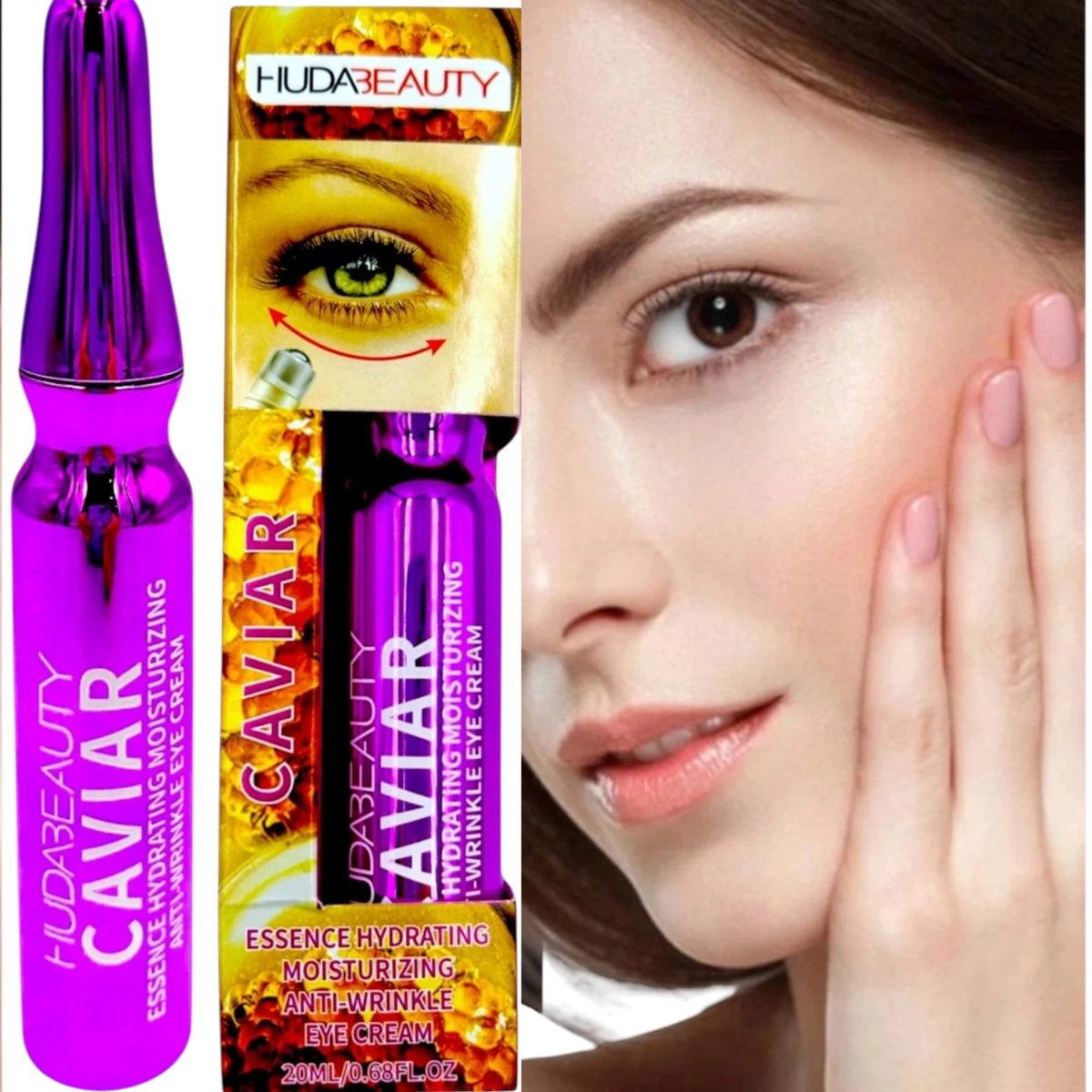 HB KREM POD OCZY Z KAWIOREM ROLL-ON 20ml PRZECIWZMARSZCZKOWY UJĘDRNIAJĄCY