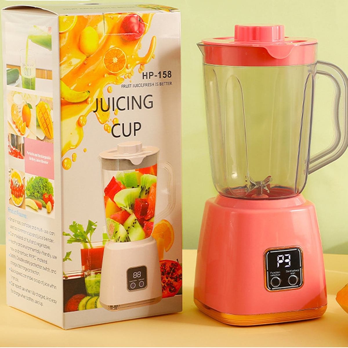 MINI BLENDER DUŻA MOC 50W 750ML WYŚWIETLACZ LED 3 TRYBY PRACY BEZPRZEWODOWY