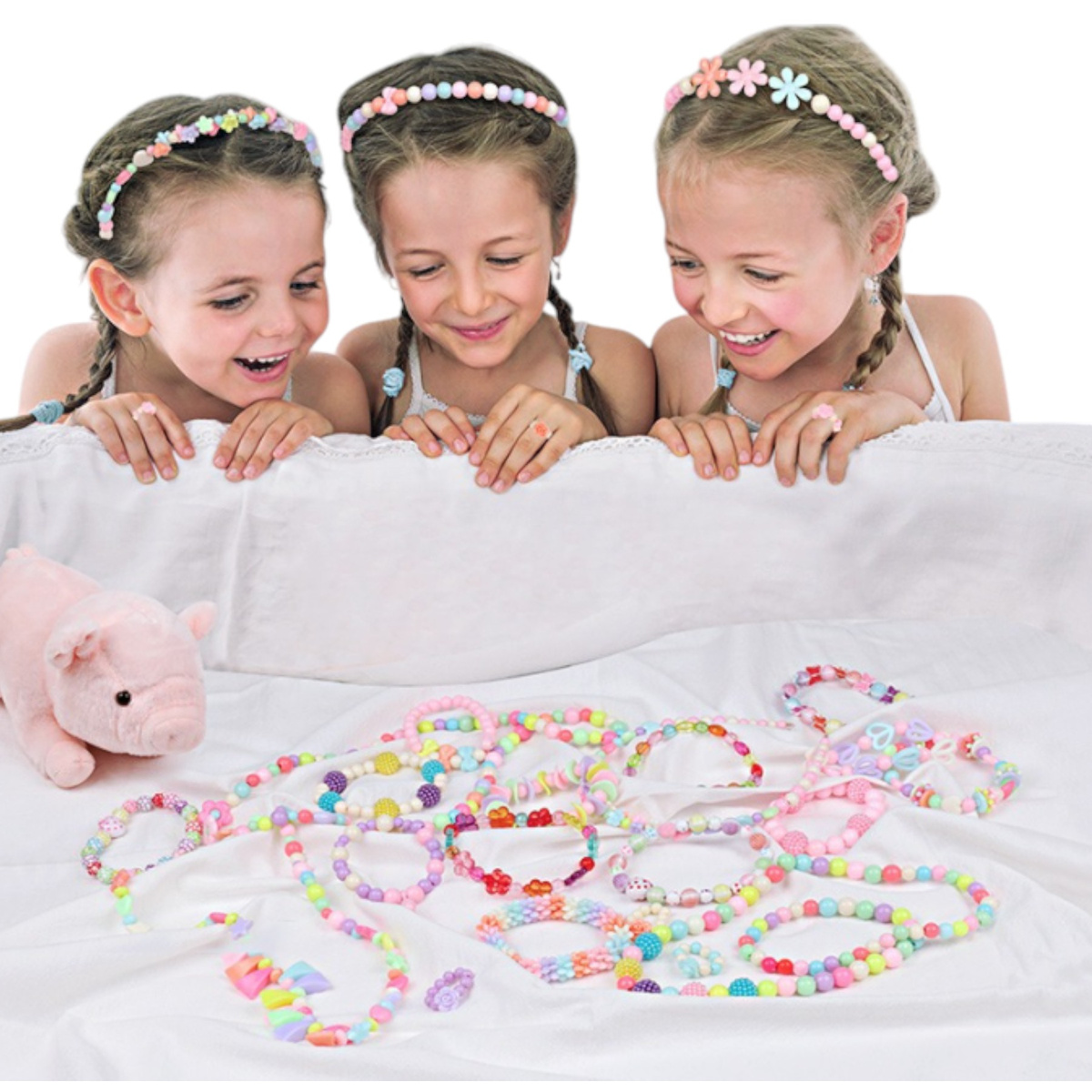 KREATYWNY ZESTAW KORALIKÓW DO TWORZENIA BRANSOLETEK OPASEK + AKCESORIA DIY