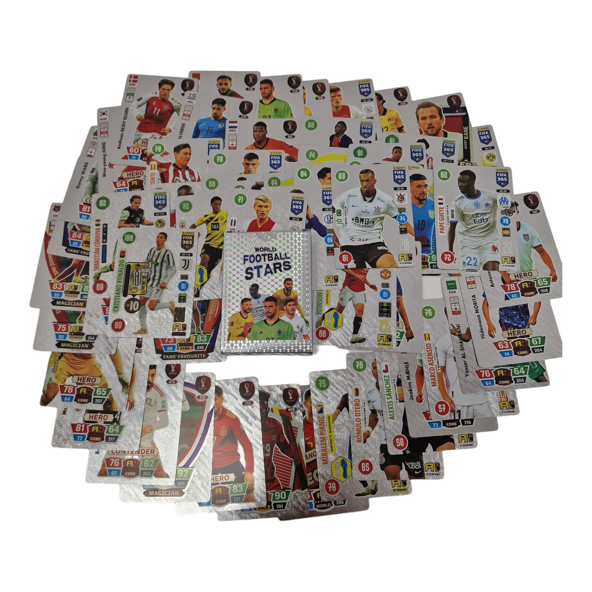 KARTY PIŁKARSKIE KOLEKCJONERSKIE DLA FANÓW FUTBOLU SREBRNE 55 PIŁKA NOŻNA