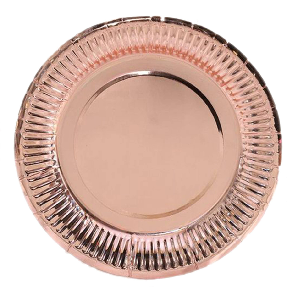 TALERZYKI NA URODZINY IMPREZĘ 23cm ROSE GOLD 6szt TALERZE JEDNORAZOWE