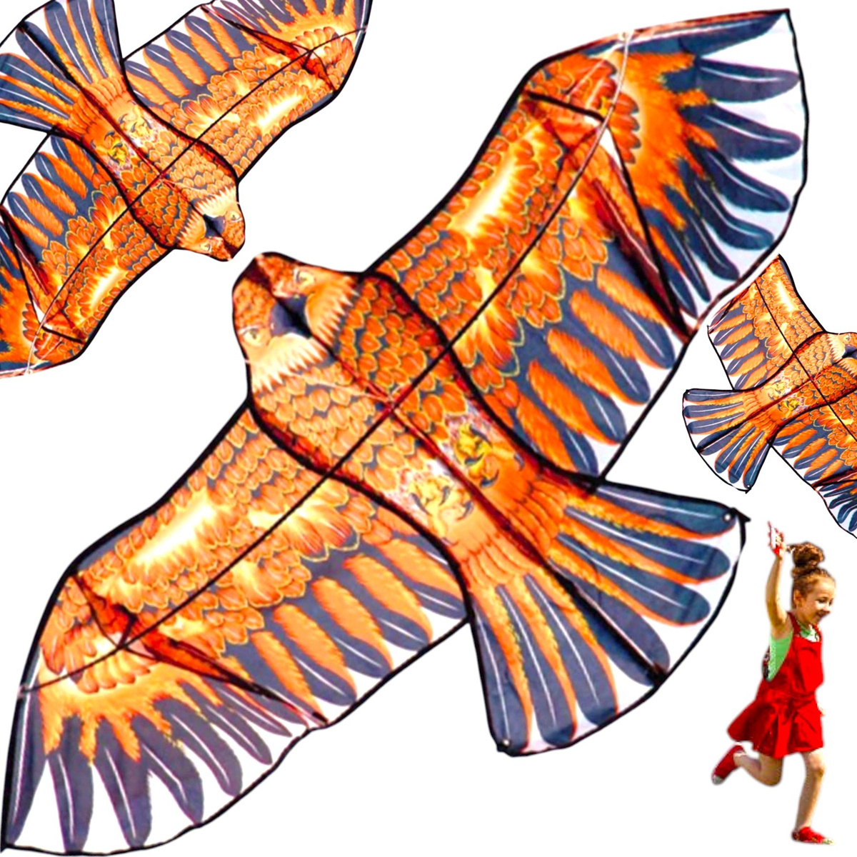 MEGA LATAWIEC ORZEŁ MOCNY DUŻY OGROMNY PTAK XXL 110 CM ODSTRASZACZ PTAKÓW 