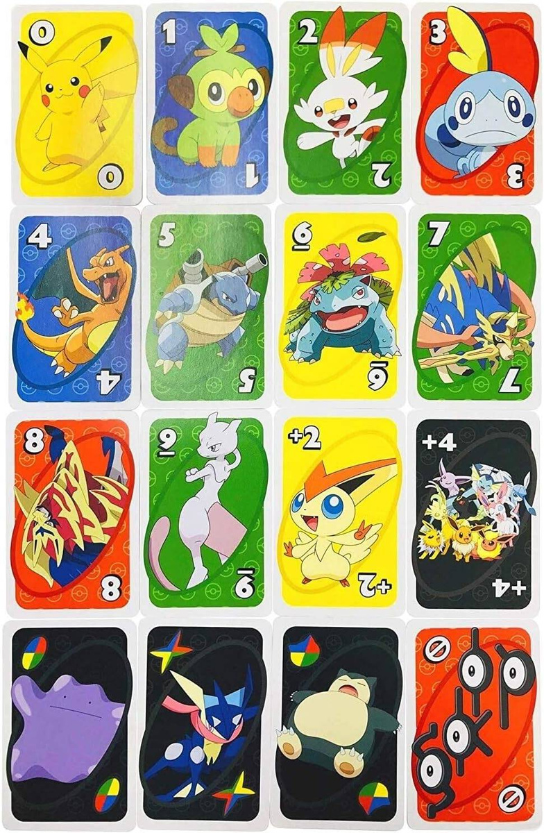 KARTY DO GRY UNO POKEMON 108 KART GRA KARCIANA RODZINNA IMPREZOWA PIKACHU