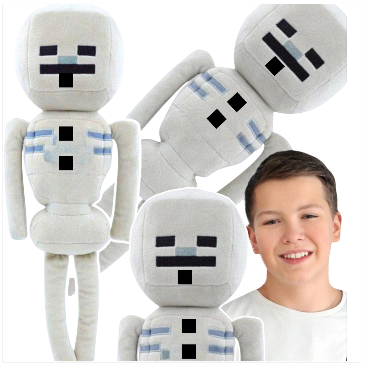 MINECRAFT SZKIELETOR KOŚCIOTRUP PLUSZOWA MASKOTKA Z GRY DUŻA MIĘKKA POSTAĆ