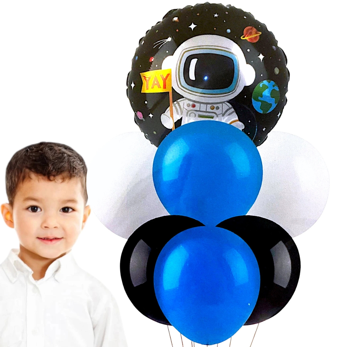 ZESTAW BALONY KOSMOS ASTRONAUTA URODZINY 7el. ZESTAW KOSMICZNYCH BALONÓW