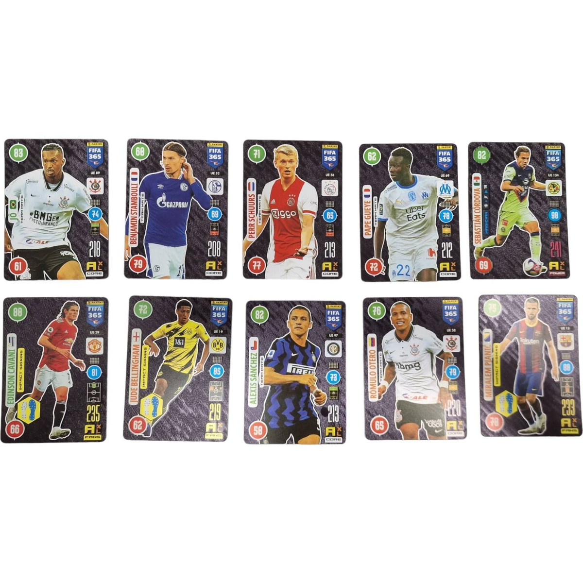 CZARNE KARTY PIŁKARSKIE Z PIŁKARZAMI ZESTAW 10 SZTUK KART EDYCJA SPECJALNA