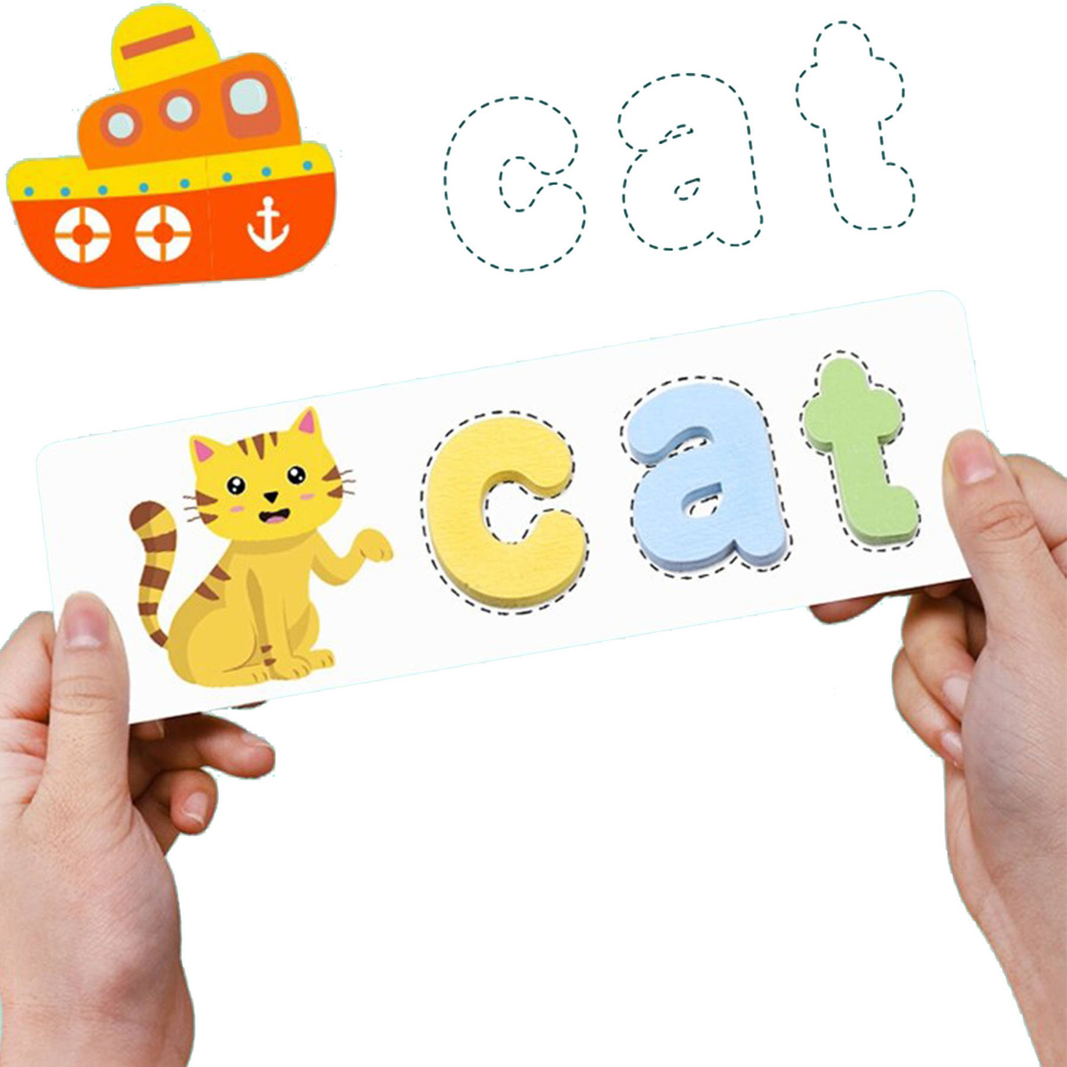 PUZZLE DREWNIANE UKŁADANKA NAUKA ANGIELSKIEGO DLA NAJMŁODSZYCH SŁÓWKA ABC