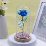 WIECZNA RÓŻA W SZKLE PREZENT NA WALENTYNKI ŚWIECĄCA LED PUDEŁKO PREZENT