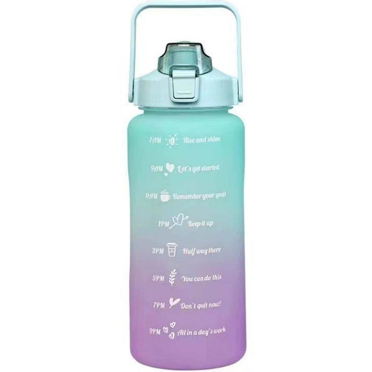 BUTELKA MOTYWACYJNA BIDON NA WODĘ ZE SŁOMKĄ Z UCHWYTEM MIARKĄ 2000ml 2 litr