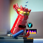 IRON MAN ZESTAW 5w1 WYRZUTNIA KULEK ŻELOWYCH RĘKAWICA PISTOLET KARABIN AUTO