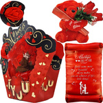 ZESTAW 4w1 PREZENT DLA ZAKOCHANYCH GIFTBOX DLA UKOCHANEJ NA WALENTYNKI MIŚ