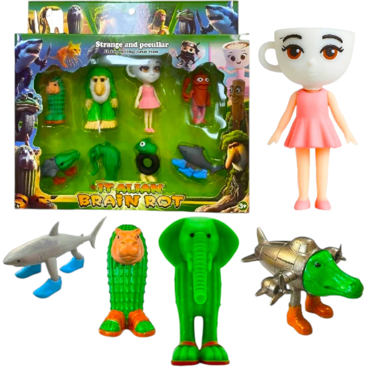 BRAINROT - Zestaw 8 figurek (SAHUR , TRALALERO , CROCODILO)