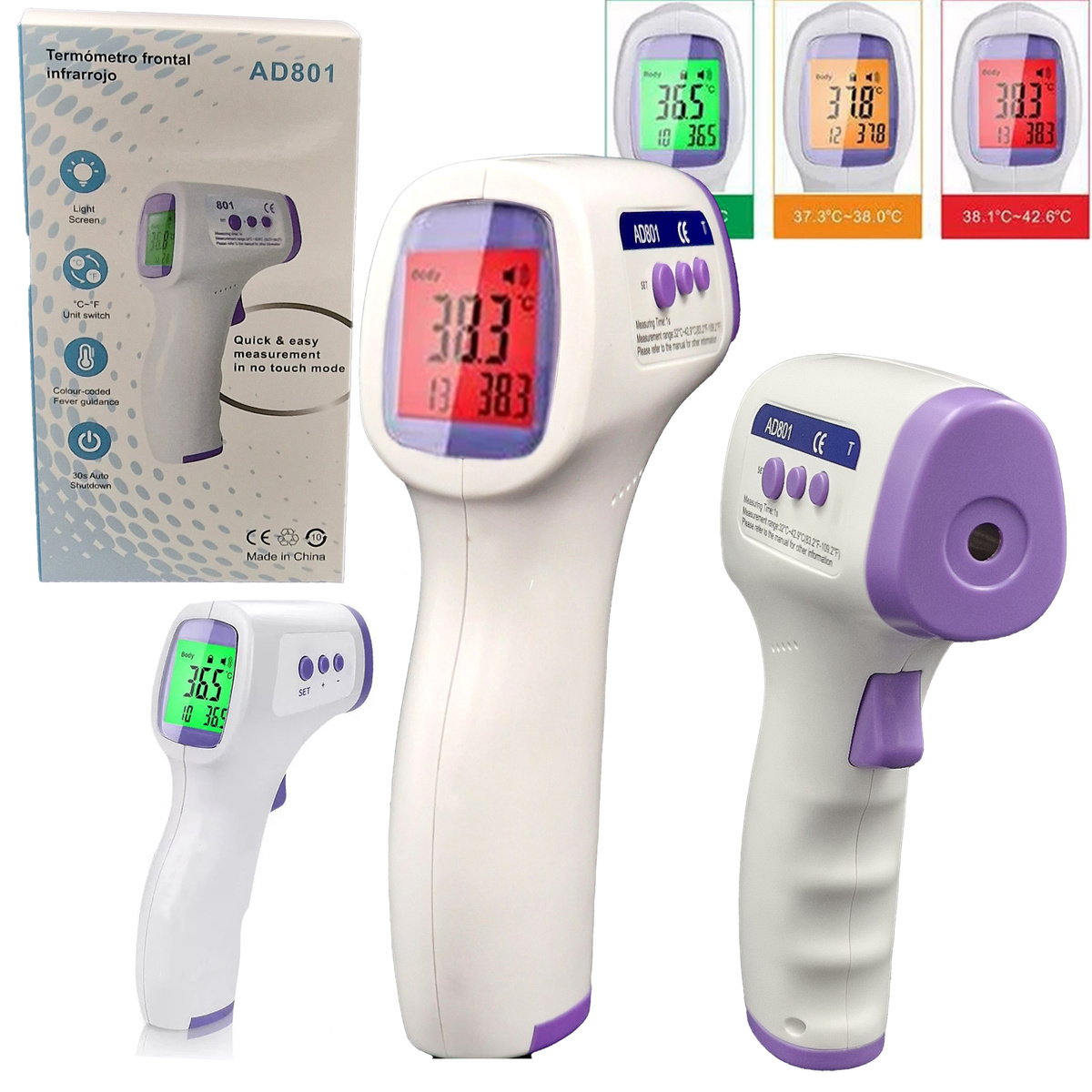 TERMOMETR BEZDOTYKOWY NA PODCZERWIEŃ LCD DLA DZIECI I DOROSŁYCH DOKŁADNY