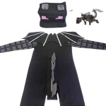 MINECRAFT Strój dla chłopca Smok Enderu rozmiar L (130-140) + miecz + karabin