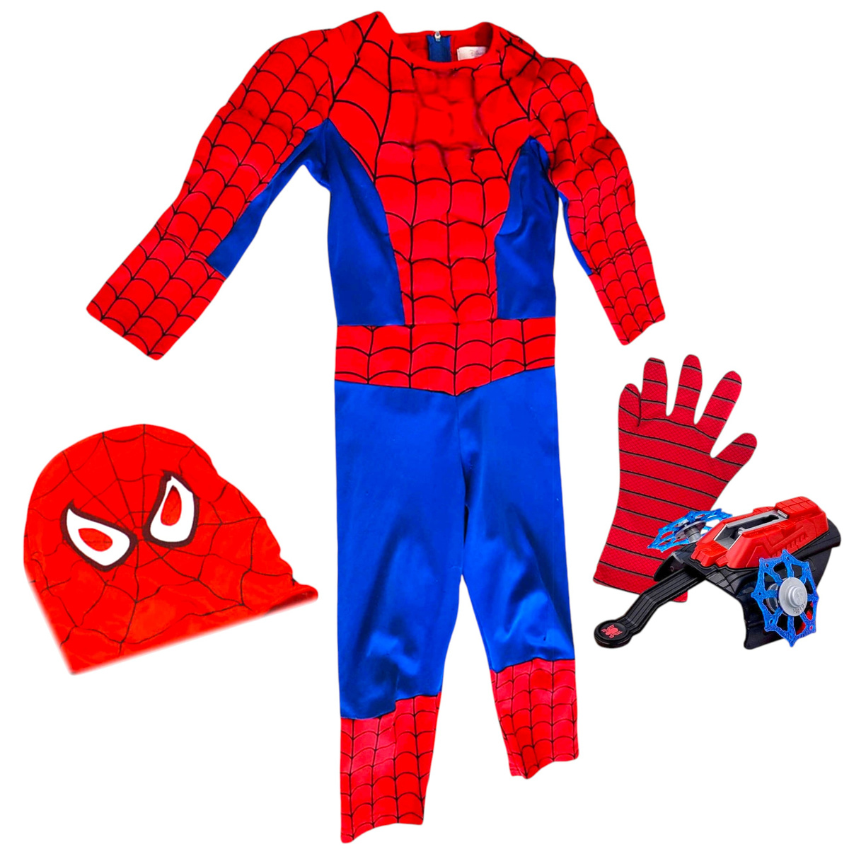 SPIDERMAN Zestaw Strój Dla Chłopca Kostium + Wyrzutnia Sieci 