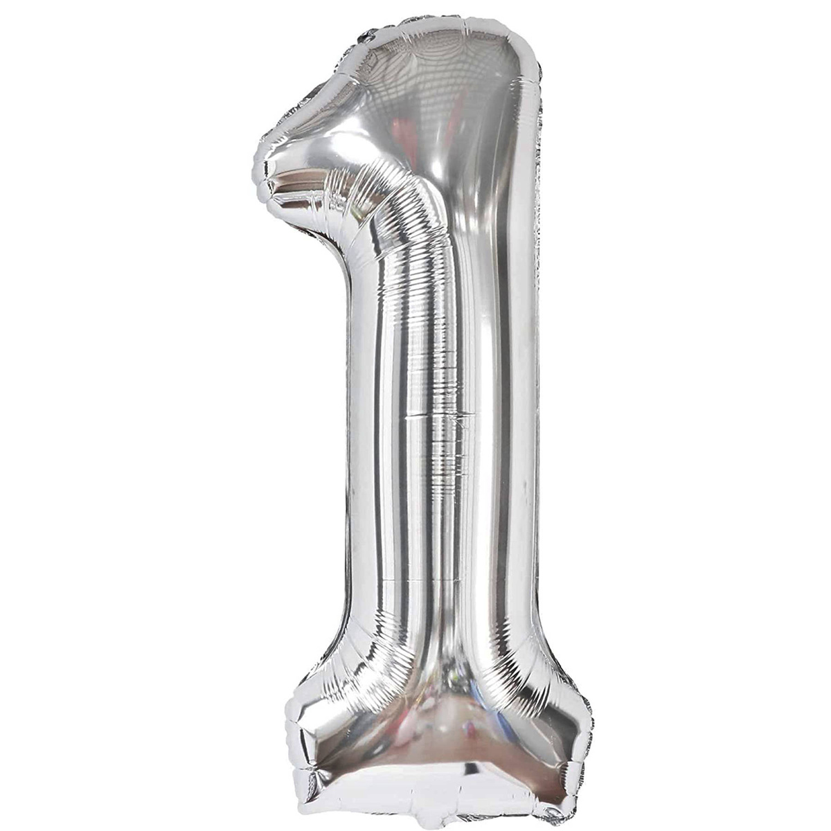 BALON FOLIOWY CYFRA 1 SREBRNY NA URODZINY JUBILEUSZ URODZINOWY 80cm