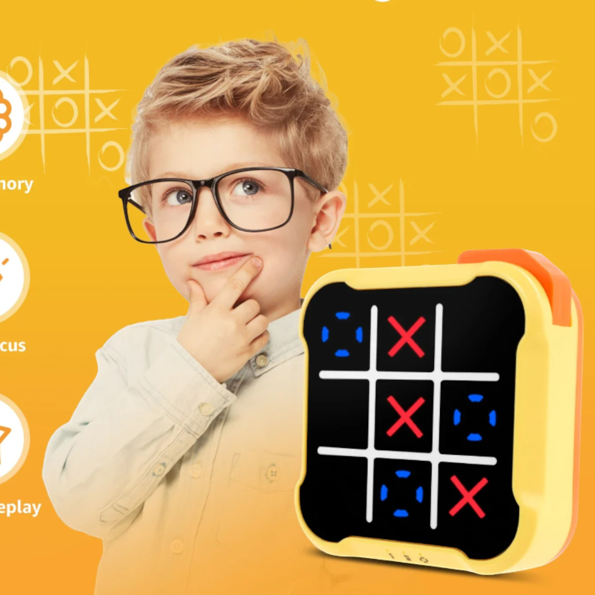 GRA KÓŁKO I KRZYŻYK ELEKTRONICZNA GRA LOGICZNA DLA DZIECI 4 TRYBY GRY