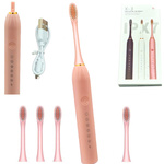 SZCZOTECZKA SONICZNA DO ZĘBÓW ELEKTRYCZNA 4 KOŃCÓW 6 TRYBÓW PRACY USB IPX7