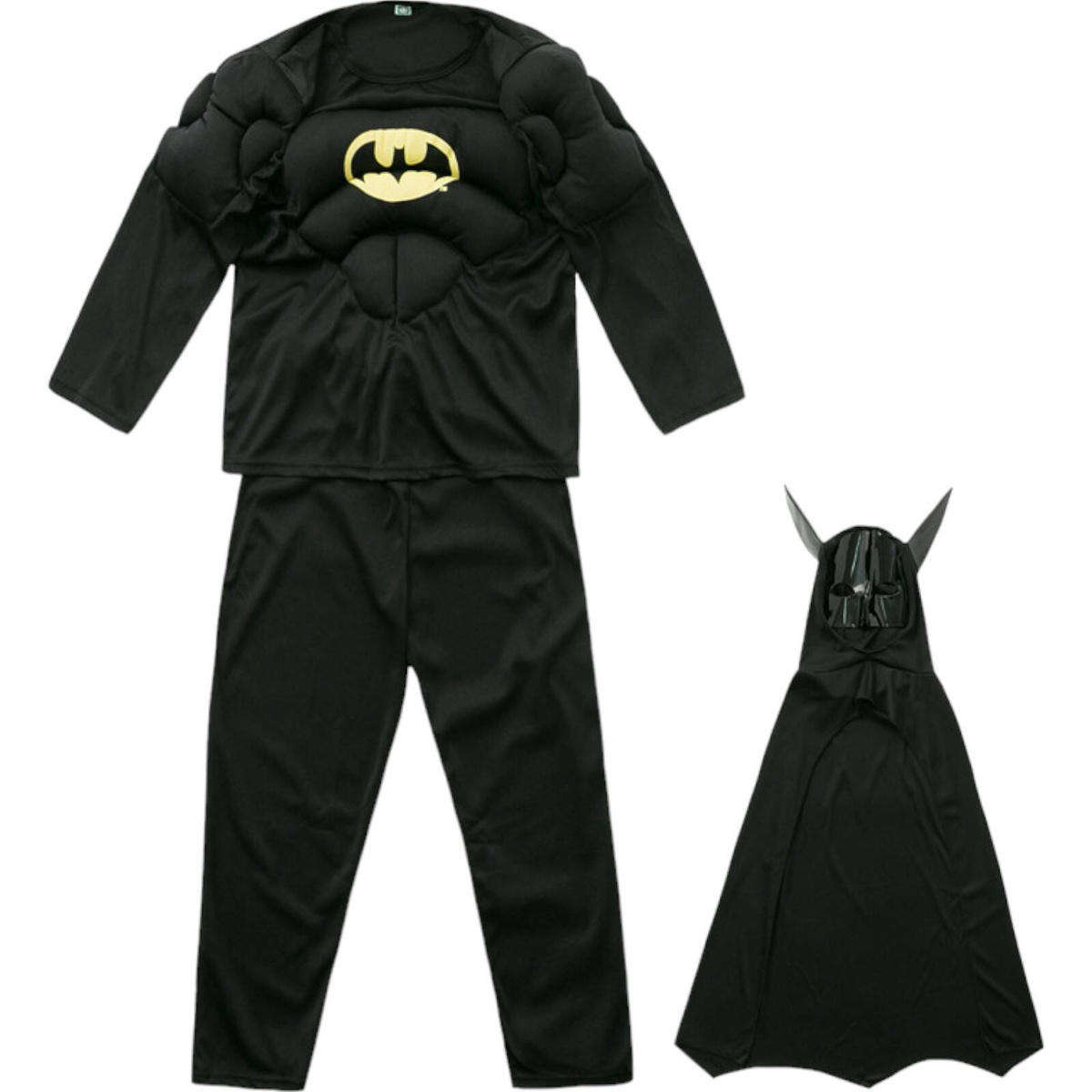 STRÓJ BATMAN PRZEBRANIE DLA CHŁOPCA NA BAL 3w1 GRUBY MIĘŚNIE MASKA KOSTIUM