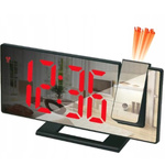 BUDZIK ZEGAR ELEKTRONICZNY GŁOŚNY Z PROJEKTOREM LED STOJĄCY CYFROWY DATA