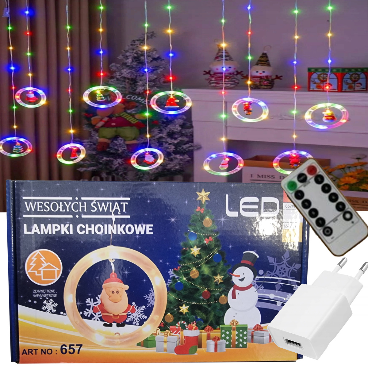 KURTYNA ŚWIĄTECZNA 100 LED 3M BIAŁA CIEPŁA + PILOT