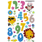 NAKLEJKI 3D NA ŚCIANĘ DLA DZIECI CYFERKI ZWIERZĘTA OZDOBA POKOJU NA ŚCIANĘ