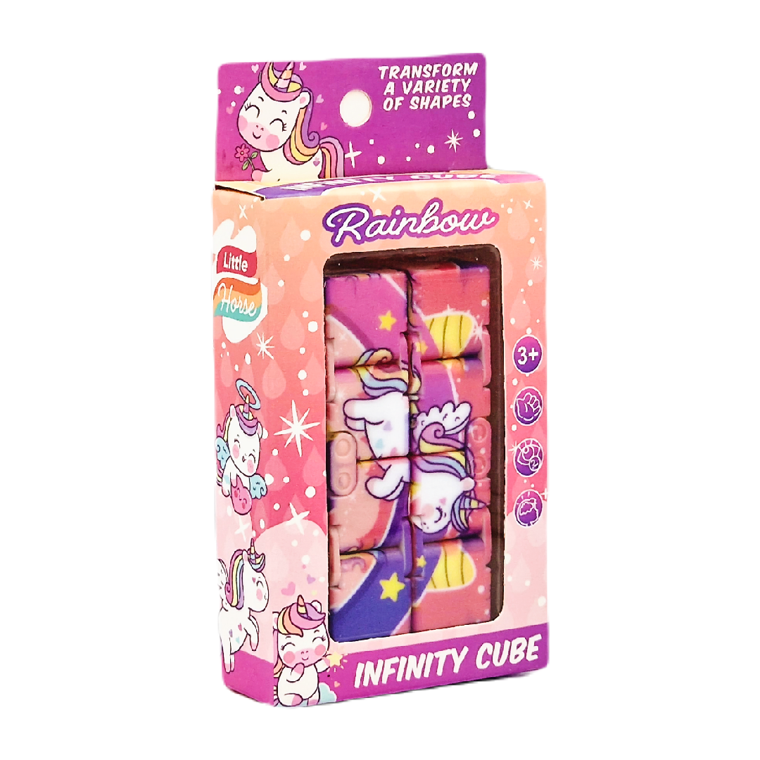 KOSTKA NIESKOŃCZONOŚCI ANTYSTRESOWA JEDNOROŻEC FIDGET UKŁADANKA LOGICZNA