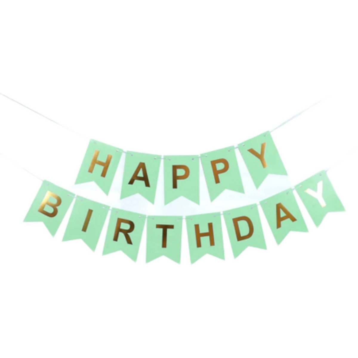 GIRLANDA URODZINOWA NAPIS HAPPY BIRTHDAY MIĘTOWY TURKUSOWY LITERKI 200cm