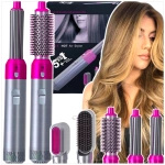 SZCZOTKO SUSZARKA DO WŁOSÓW PROSTOWNICA 5W1 ZESTAW JONIZACJA 5 KOŃCÓWEK