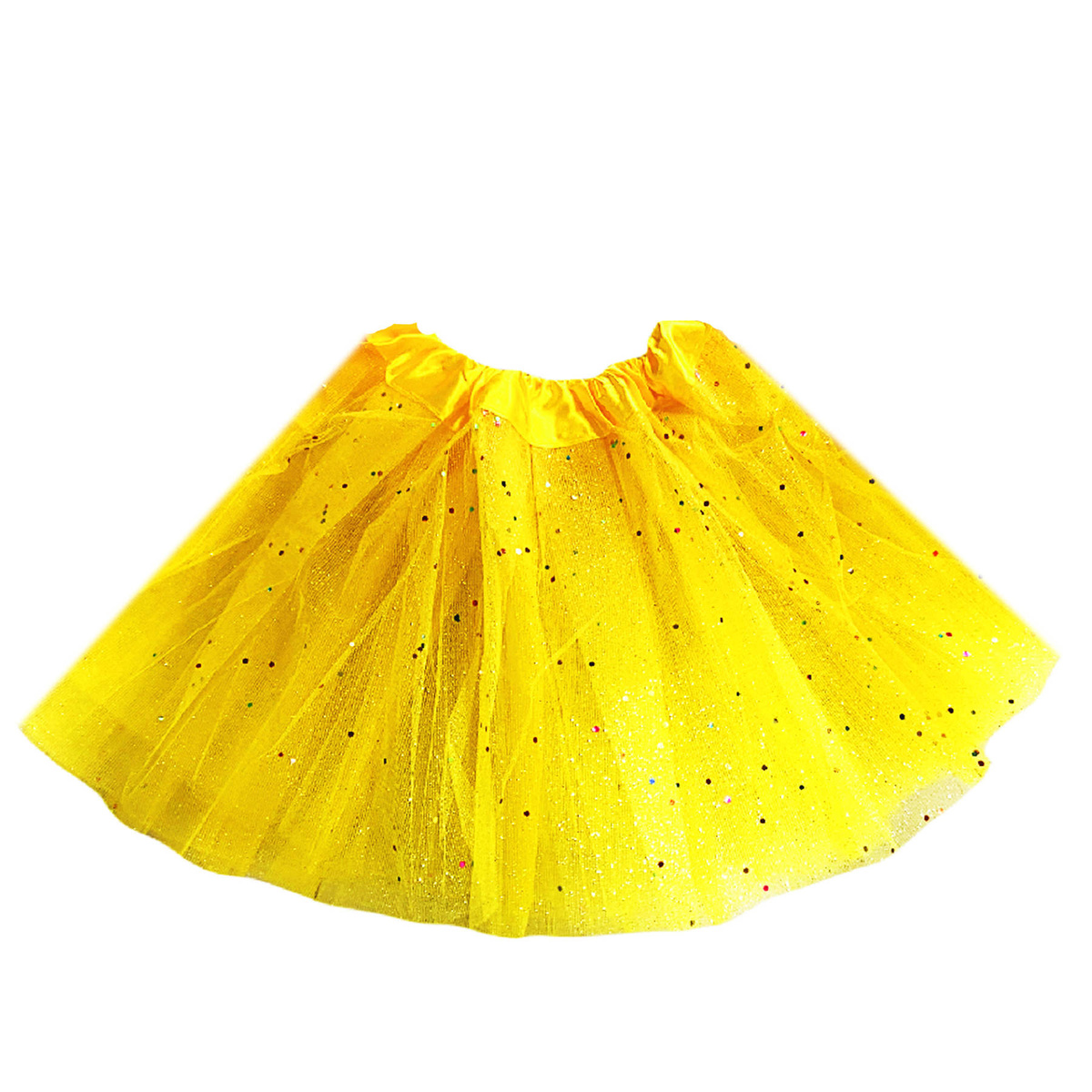 Tiulowa Spódniczka Żółta Błyszcząca 30cm